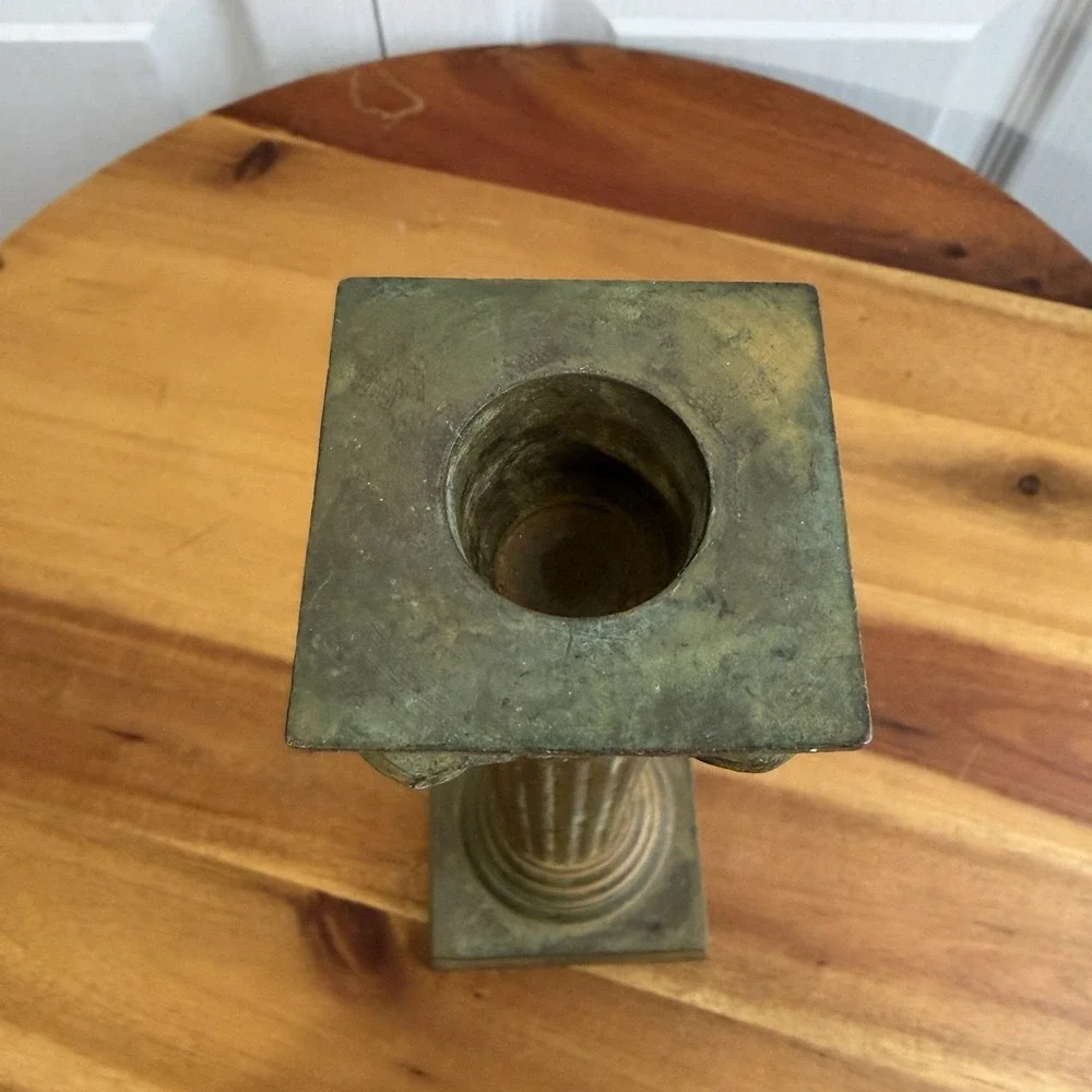 Vintage Greek Neoclassical Corinthian Column Candle Stick Holder